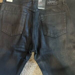 Levi's Men's Straight Jeans in Coated Black